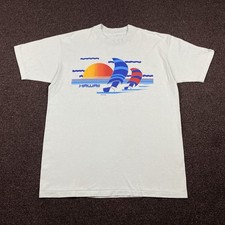 Vintage Hawaii T Shirt Size Medium Teal Light Blue Single Stitch Made In USA 90s