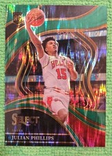 Julian Phillips 2023-24 Panini Select Courtside #289 Rookie Green Shock Prizm