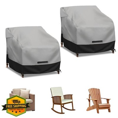 zenicham 2 Pack Gray and Black Swivel Chair Cover Waterproof 600D