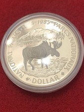 1985 Canada Proof Silver Commemorative National Parks Dollar w/ Box & COA