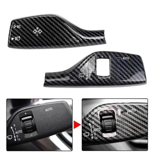 1 Set Lasting Carbon Fiber Car Wiper Automotive Turn Signal Switch Cover for BMW - Picture 1 of 7