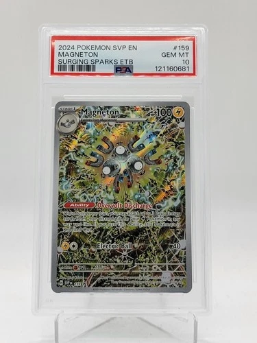 MAGNETON 2024 POKEMON SVP EN SURGING SPARKS ETB PROMO #159 PSA 10 Q0895