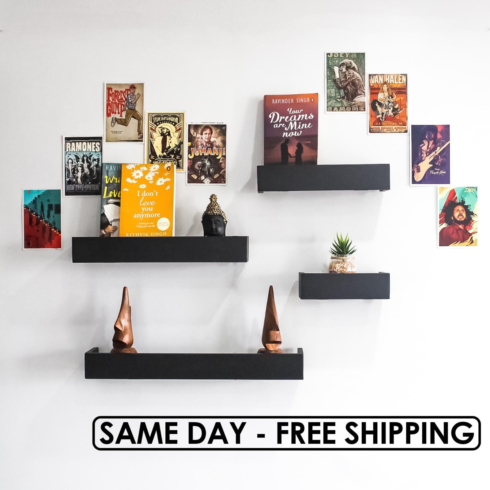 Modern Floating Wood Wall Shelves Premium