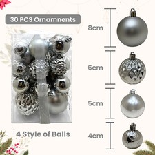 Christmas Baubles Tree Decorations Shatterproof Hanging Ornaments UK Xmas Decor