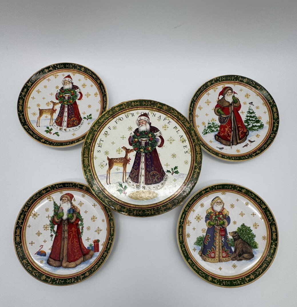 Juego 4 Platos de Postre Navidad Internacional 5