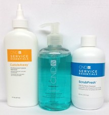 Cnd Shellac set 3 pezzi - Cuticole Away 6 oz, Cool Blue, ScrubFresh 8 oz
