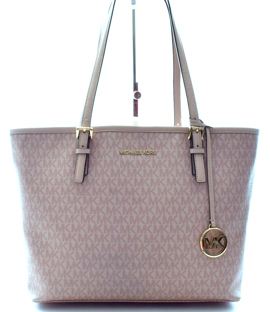 MICHAEL KORS Jet Set Carryall Monogram Tote Bag Ballet Pink Medium