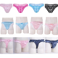 Mens Lace Underwear Thongs Briefs Shorts Sissy Panties Gay Underwear Lingerie