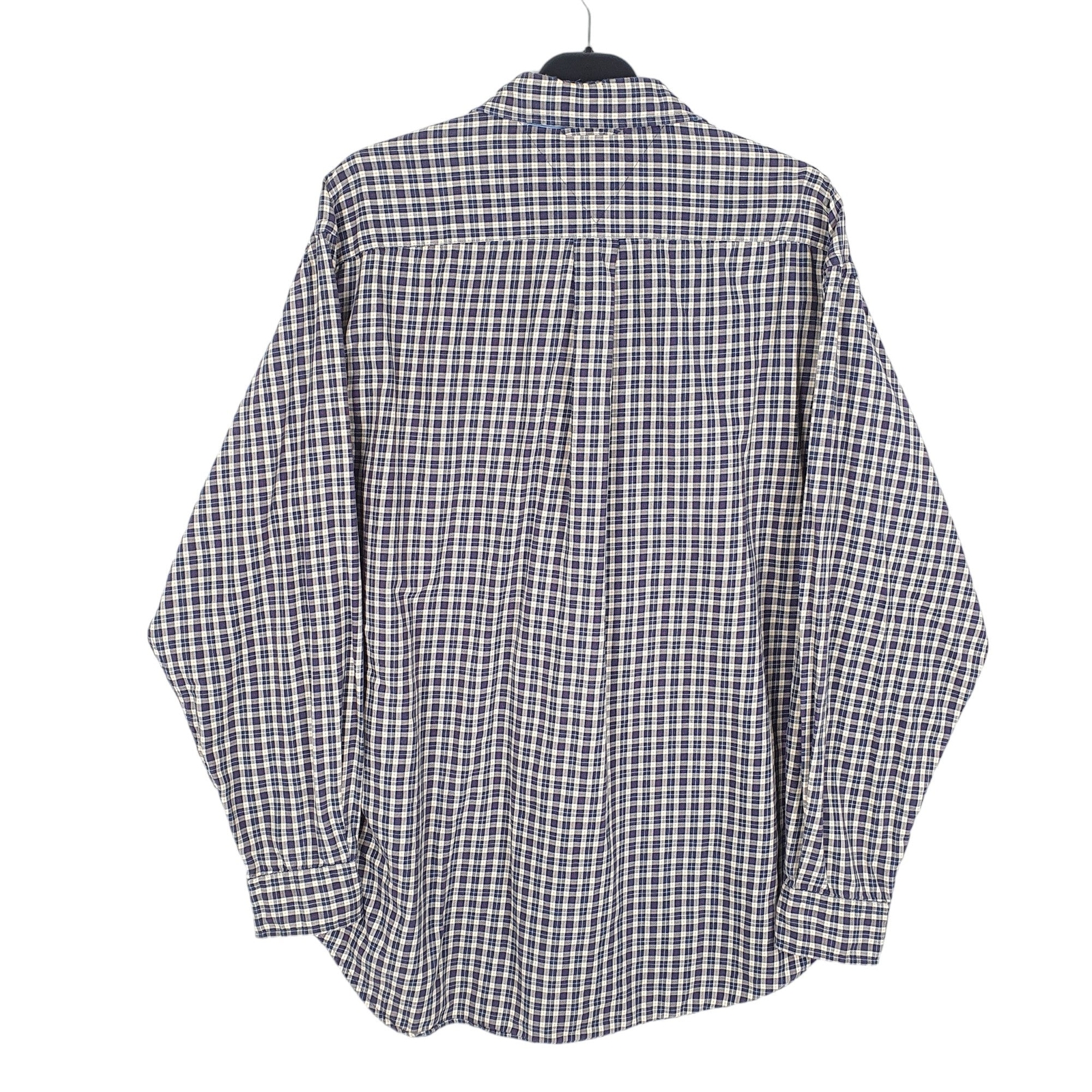 TOMMY HILFIGER Navy Check Shirt Flannel Overshirt Long Sleeve Casual M image 3