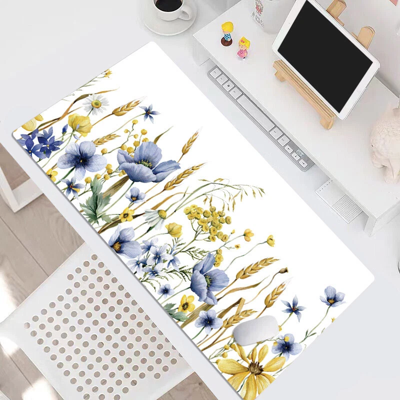 Plant Blue and Yellow Mouse Pad Wildflower Mouse Pad for Keyboard and Desk Mat - Image 4 of 4