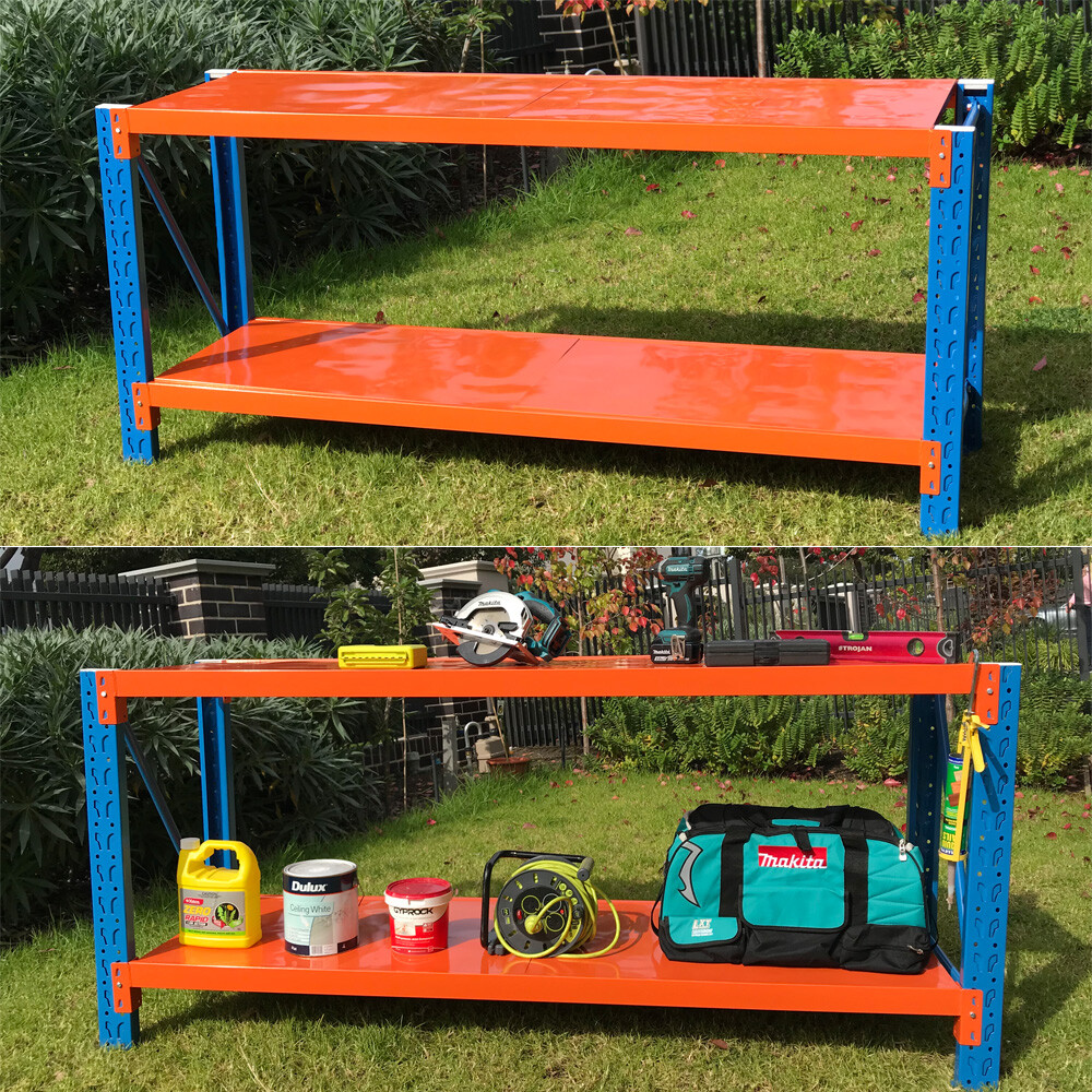 400kg Heavy Duty Warehouse Workbench Shelves Work Bench Garage Rack