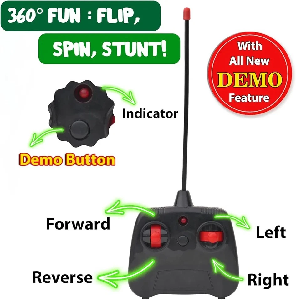 Rechargeable 5 Functions 360° Rotating & Rolling Small Stunt Car Toy - Image 2 of 4
