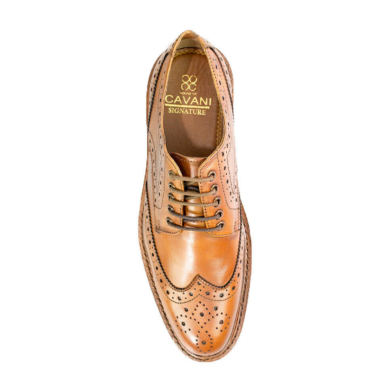House of Cavani- Mens Cavendish Tan Brogue Shoes UK