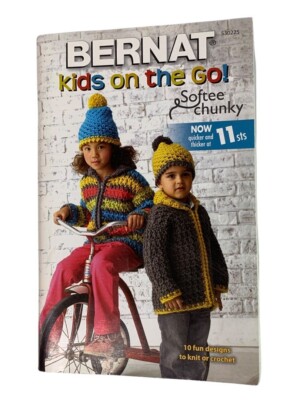 Bernat Kids on the Go Knit Crochet Patterns Booklet 10 Patterns 530225