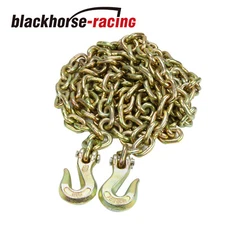 For Flatbed Truck Trailer 3/8" X 20' G70 Tow Chain Tie Down Binder Chain w/Hooks