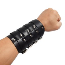 Steampunk Armor Armband Wrist Guard Gothic Rock PU Leather Wrist Strap Vintage