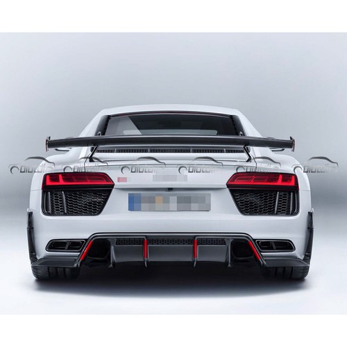 For 2017UP Audi R8 P Style Dry Carbon Fiber Rear Bumper Side Splitters Lip - Picture 17 of 17
