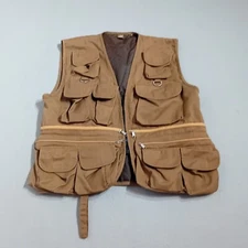 Fishing Vest Tactical Gilet Chi Club Size Medium Brown Vintage made in Thailand