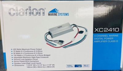 Clarion XC2410 Marine 4-Channel Amplifier Compact 400W Class-D