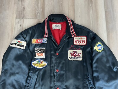 Vintage NASCAR 1980s Daytona 500 Team Racing Satin Jacket Size