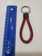 Brand New Keychain Leather rope strap weave Key chain Keyring Key fob Multicolor