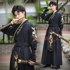 Men's Chinese Traditional Hanfu Ancient Swordsman Cosply Costume Oriental Stage