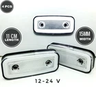 Neon White Oval LED Front Side Marker Lights 4x 12-24V Truck Trailer