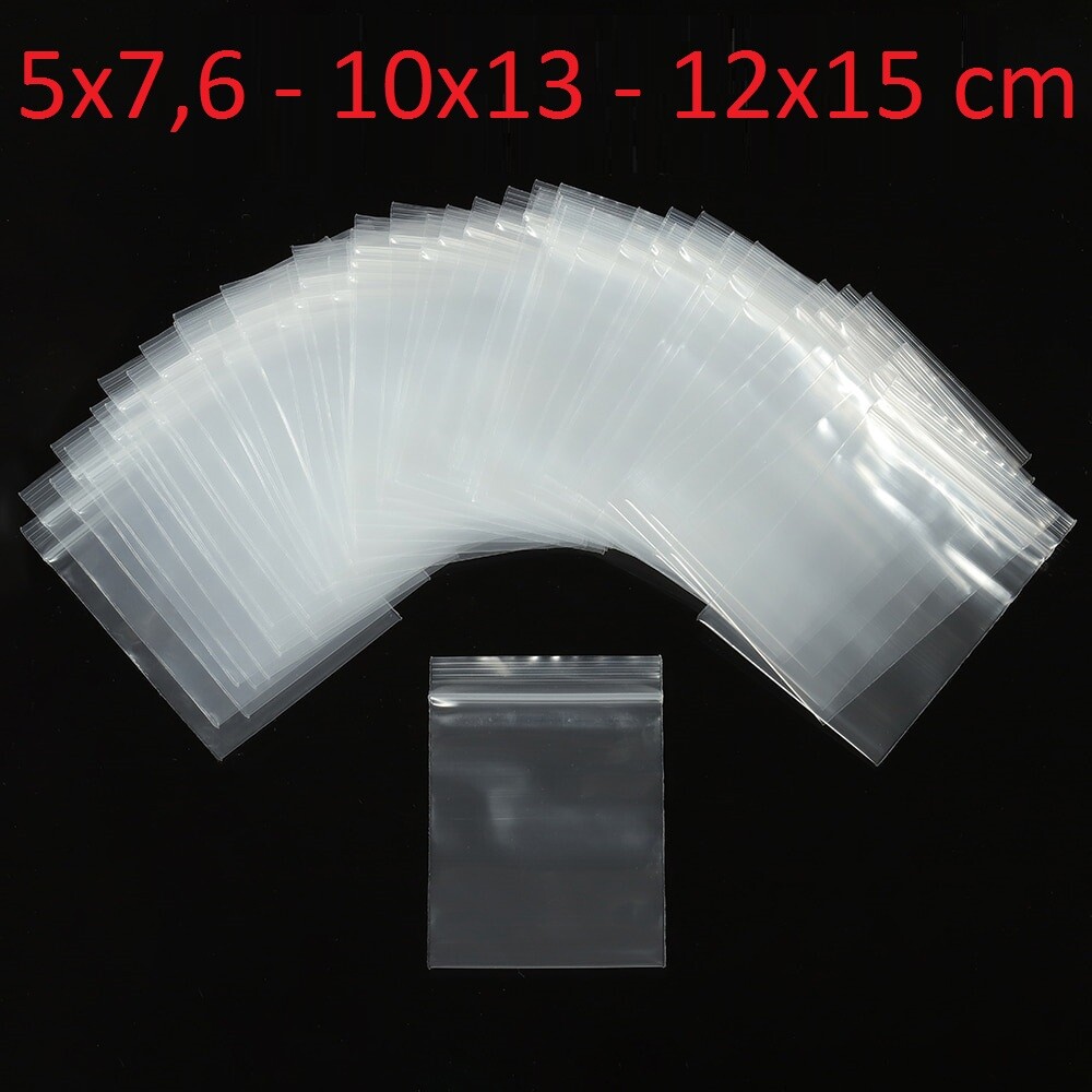 100 Bustine trasparenti ZIP 4x6 5x7 6x8 10x13 12x15 sacchetti richiudibili
