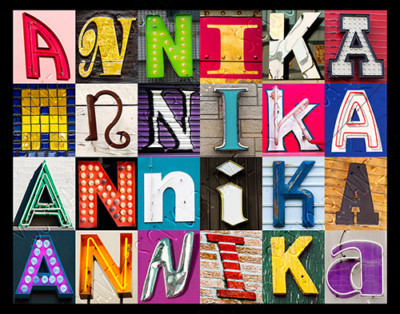  ANNIKA Name Poster featuring photos of actual sign letters