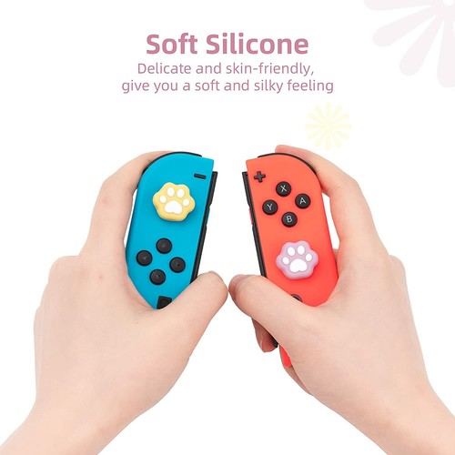 GeekShare Thumb Grips Set for Switch / OLED / Lite 4PCS Silicone Cat Paw Caps - Picture 5 of 15