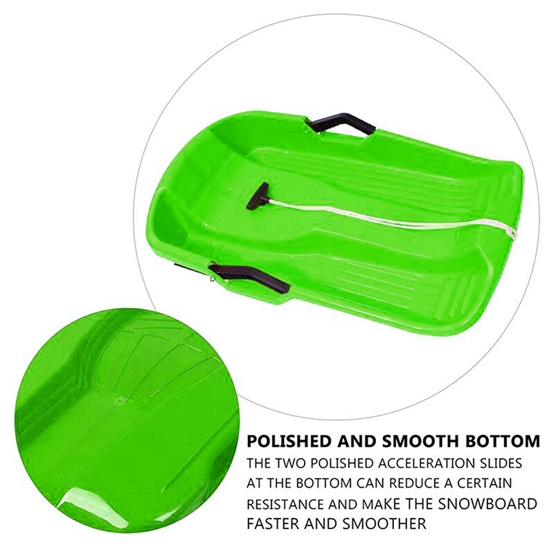 Snow Sledge Kids Heavy Duty Toboggan Sleigh Sled Rope Adults Ski Boat