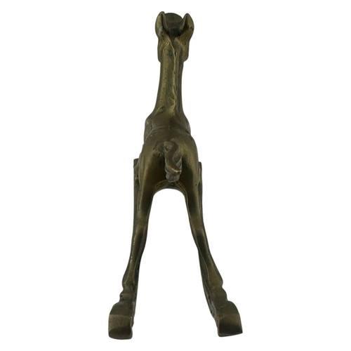 Scultura/Figura cavallo a dondolo vintage in ottone 6”x5”x1,75” - Foto 3 di 4