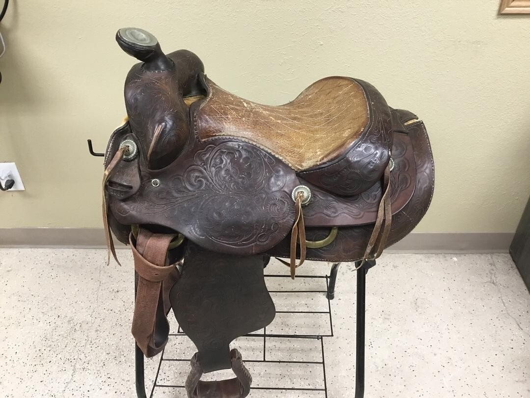 Vintage 15" Traditional Brown Leather Ryon Ft. Worth Texas Saddle eBay