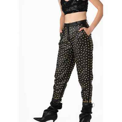 Seta Vegan Leather High Waisted Stud pants sz L  1309