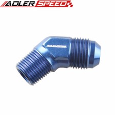ADLERSPEED 8AN AN-8 To 3/8" NPT 45 Degree Male Aluminium Fitting Adapter Blue US