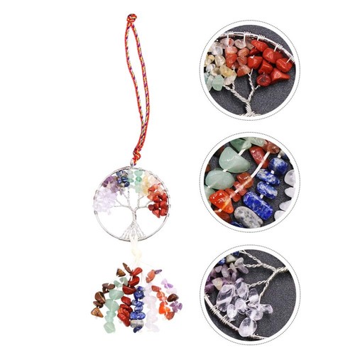 Colorful Pendant Artistic Design Natural Stone Jewelry Chakra Tree - Picture 12 of 12