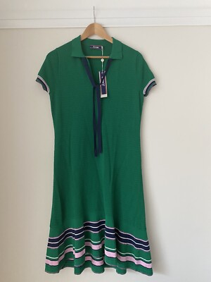 Fab: Label Mix J.Won Emerald Kelly Green Waffle Knit Dress Pink Metallic  Grey