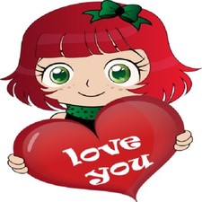 30 Custom Cute Red Haired Love Girl Personalized Address Labels