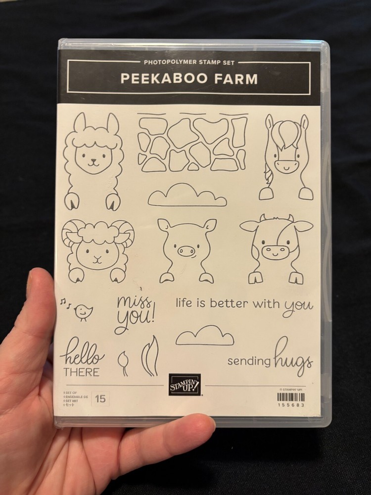 Stampin Up Photopolymer Stamp Set ~ Peekaboo Farm ~ Retired