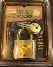 Vintage Guardian Power Padlock Packers Bay Solid Brass 623 1 1/4"  Bulldog NOS
