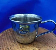 Vintage Silverplate Baby Cup with Duck Marked Hong Kong