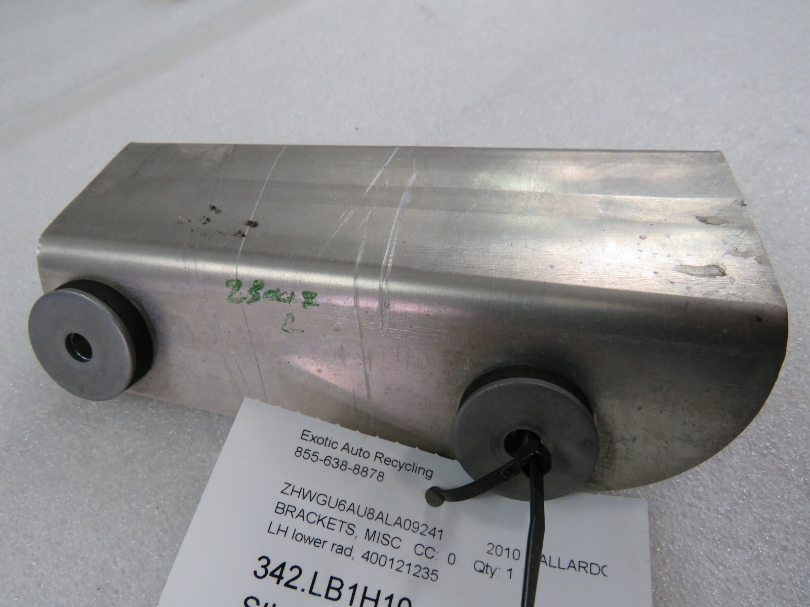 Lamborghini Gallardo, LP550, LH, Lower Radiator Bracket, Used, P/N 400121235