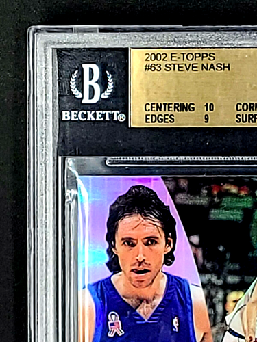 2002 ETopps #63 Steve Nash HOF E Topps Dallas BGS 9.5 with 10 Centering POP 1 - Picture 4 of 11