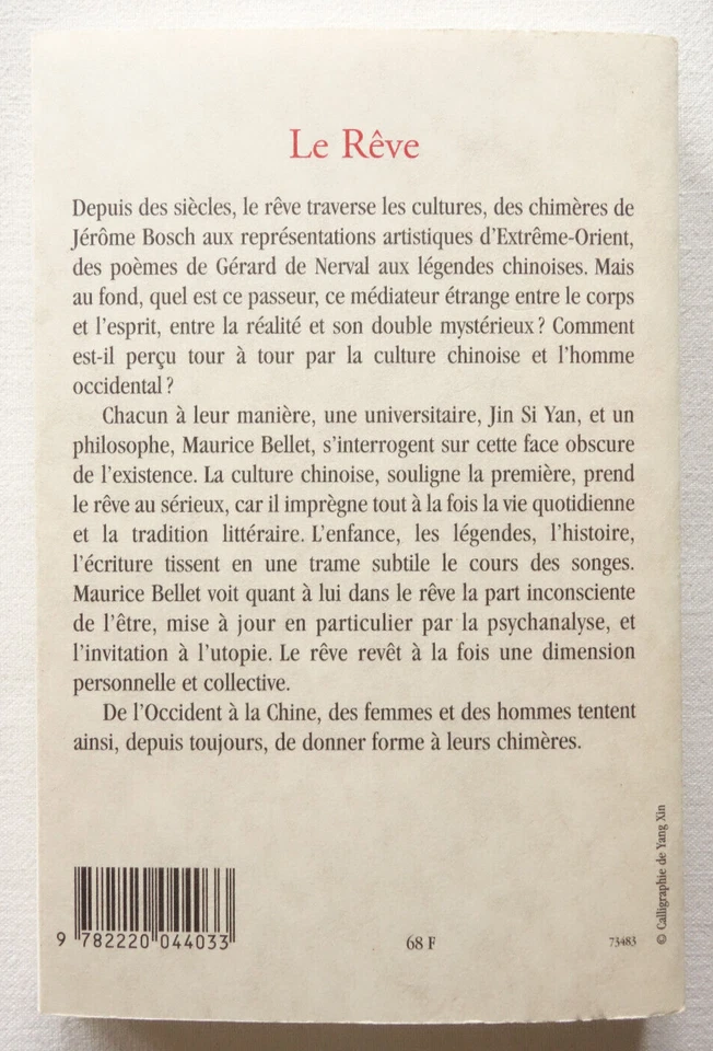 Le Rêve - Jin Si Yan / Maurice Bellet - Desclée de Brouwer 1999 TBE - Photo 2/4