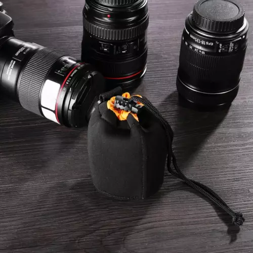 2X S-XL Naranja Neopreno Suave DSLR Cámara Lente Bolsa Almacenamiento Cubierta Estuche EE. UU. - Imagen 20 de 25