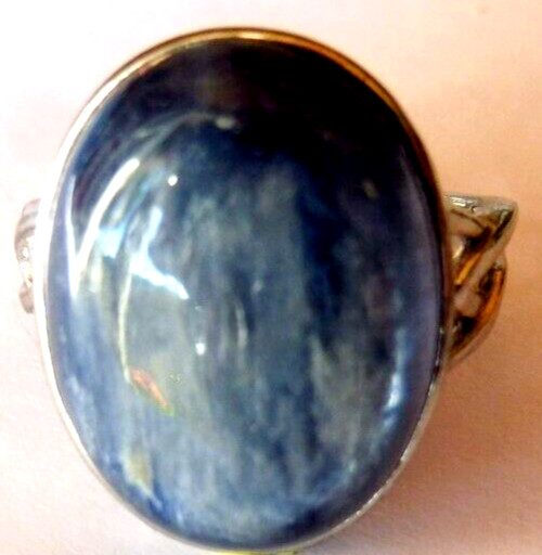 Bague en Kyanite bleue 29 carats, l'accessoire bohème chic en argent massif ajustable