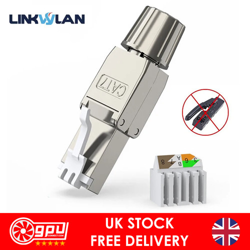 LinkWLAN RJ45 Field Termination Plug - Toolless CAT 7 Connector up to 10GbE - 第 1/10 張圖片