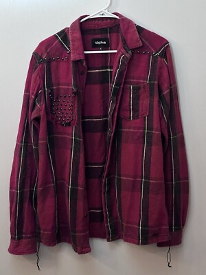 tigha shirt Red Plaid cotton M men