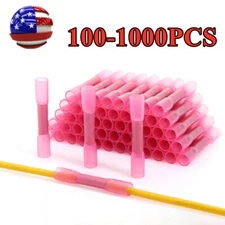 100~1000Pcs Heat Shrink Crimp Terminals Insulated Electrical Wire Butt Connector