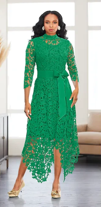 green lace dress